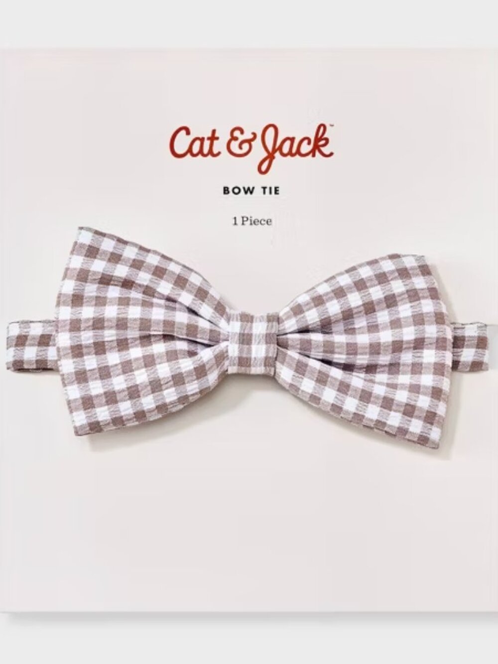 Cat & Jack Boys' Gingham Bow Tie - Brown
